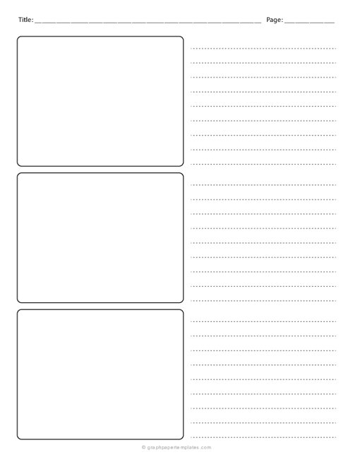 3-Frame Storyboard Paper Template