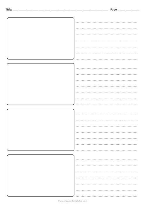A4 4-Panel Storyboard Paper Template