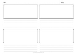 A4 4-Panel Storyboard Paper (Landscape)