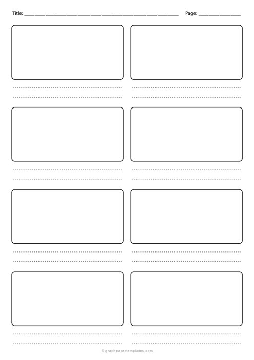 A4 8-Panel Storyboard Paper Template