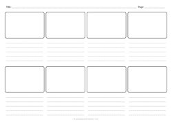 A4 8-Panel Storyboard Paper (Landscape)