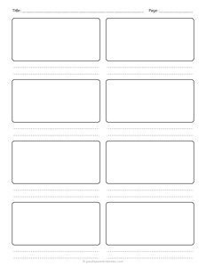 8-Panel Storyboard Paper Template