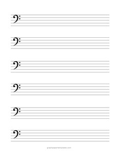 Bass Clef Music Staff Paper