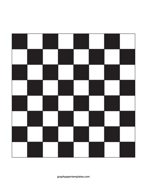 64 Square Checkerboard Black and White Grid