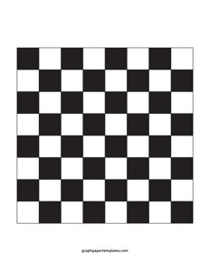 64 Square Checkerboard Black and White Grid