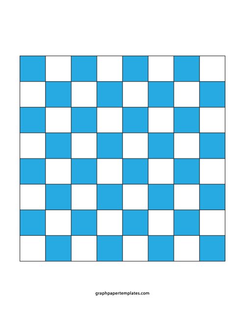 64 Square Checkerboard Blue and White Grid