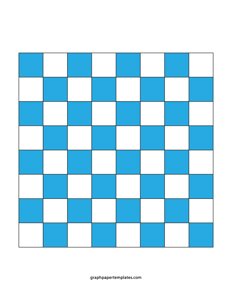64 Square Checkerboard Blue and White Grid