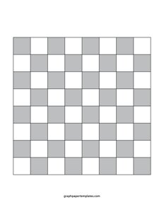 64 Square Checkerboard Gray and White Grid