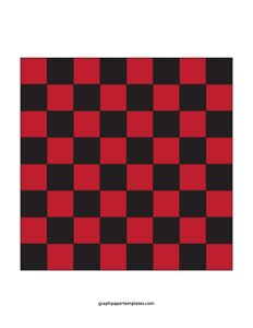 64 Square Checkerboard Red and Black Grid