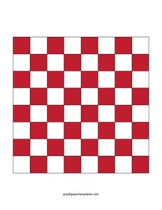 64 Square Checkerboard Red and White Grid
