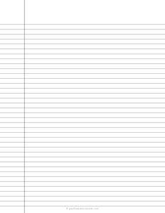 Narrow Ruled Paper with 1/4 Inch Lines and Black Margin