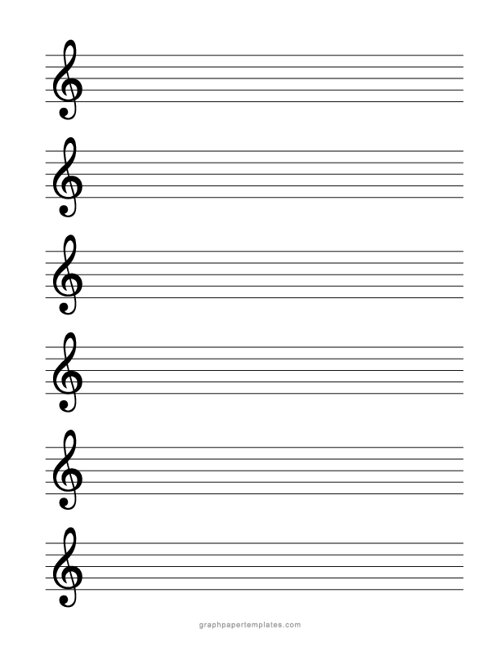 Treble Clef Music Staff Paper