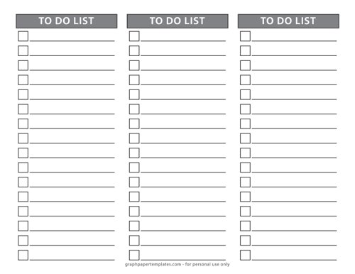 Three Column To-Do List