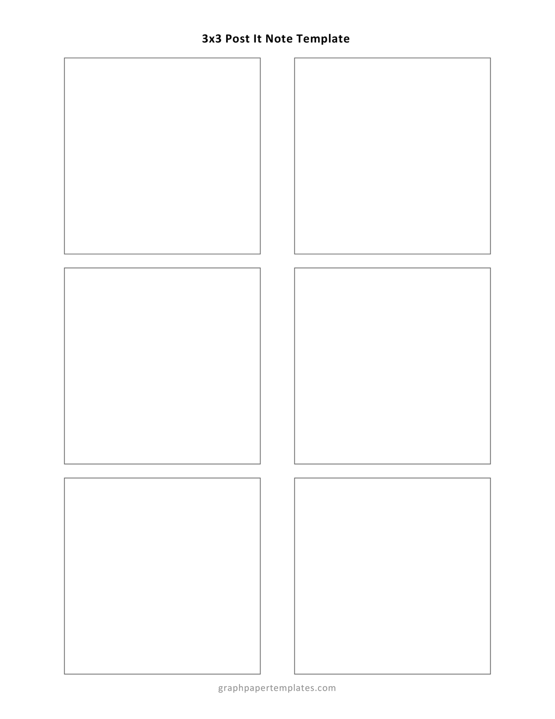 3x3 Post-it Note Template (Editable)
