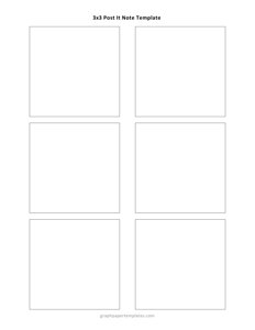 3x3 Post-it Note Template (Editable)
