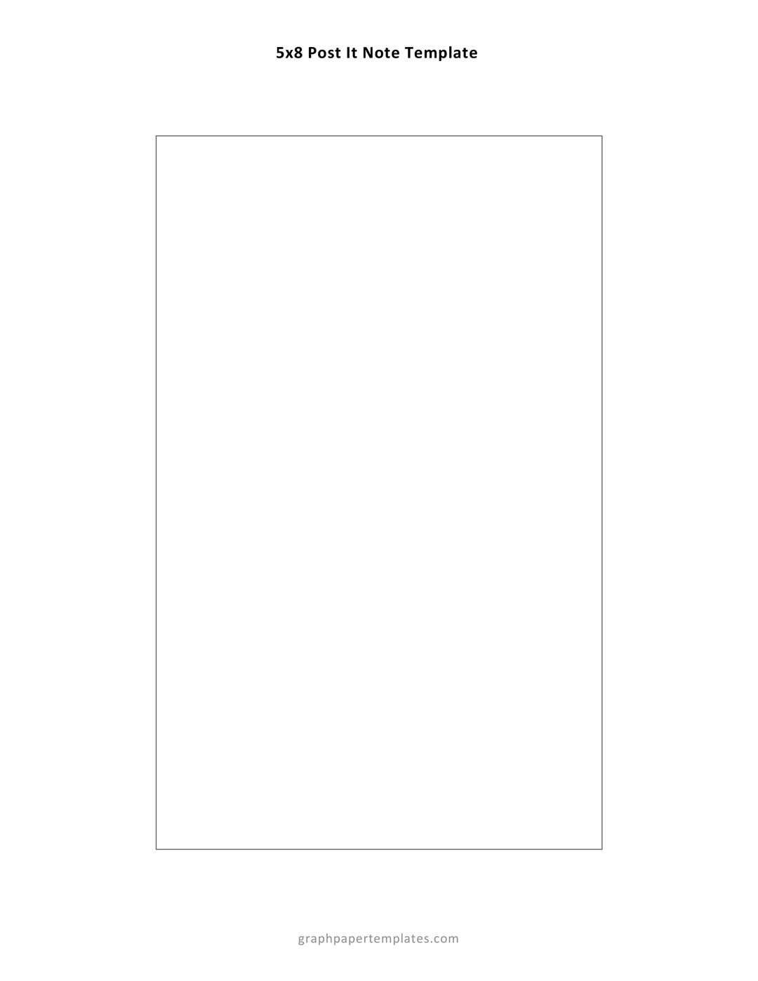5x8 Post-it Note Template (Editable)