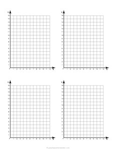 Single Quadrant 4 per page Graph Paper