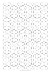 1/4 Hexagon Graph Paper (A4)