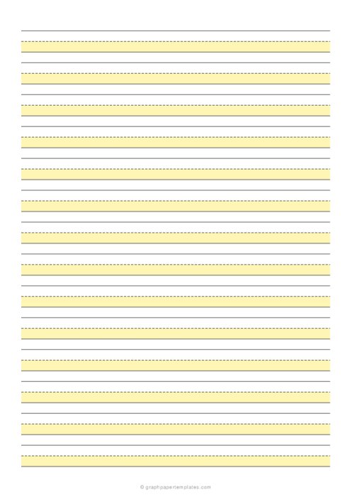 1/2 Highlighted Handwriting Paper (A4)