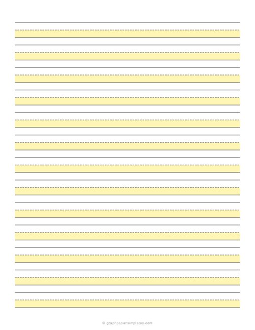 1/2 Highlighted Handwriting Paper