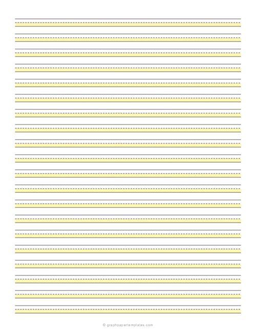 1/4 Highlighted Handwriting Paper