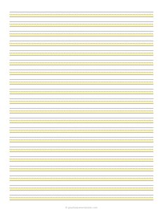 1/4 Highlighted Handwriting Paper