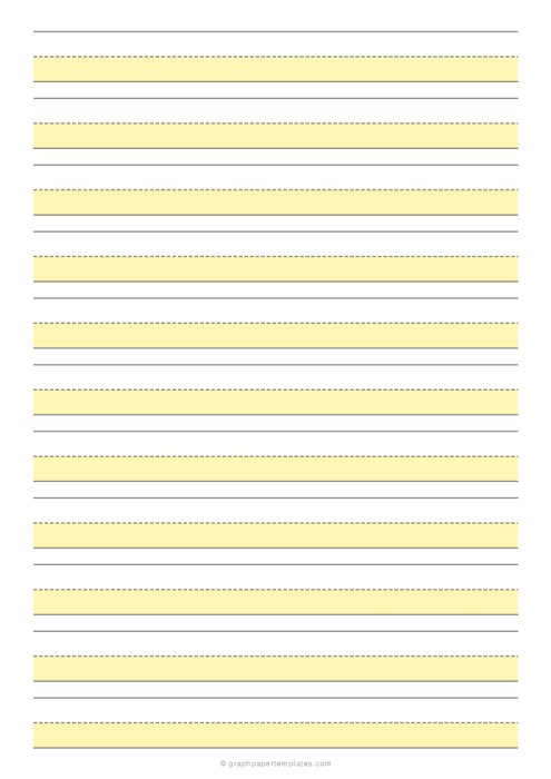3/4 Highlighted Handwriting Paper (A4)