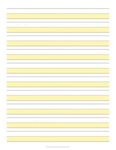 3/4 Highlighted Handwriting Paper