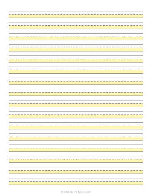 3/8 Highlighted Handwriting Paper