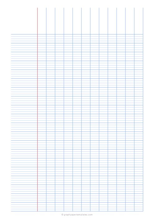 Enlarged French Ruled Paper (3mm / 12mm) - (A4)