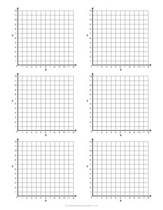 Single Quadrant Coordinate Plane - 6 Per Page